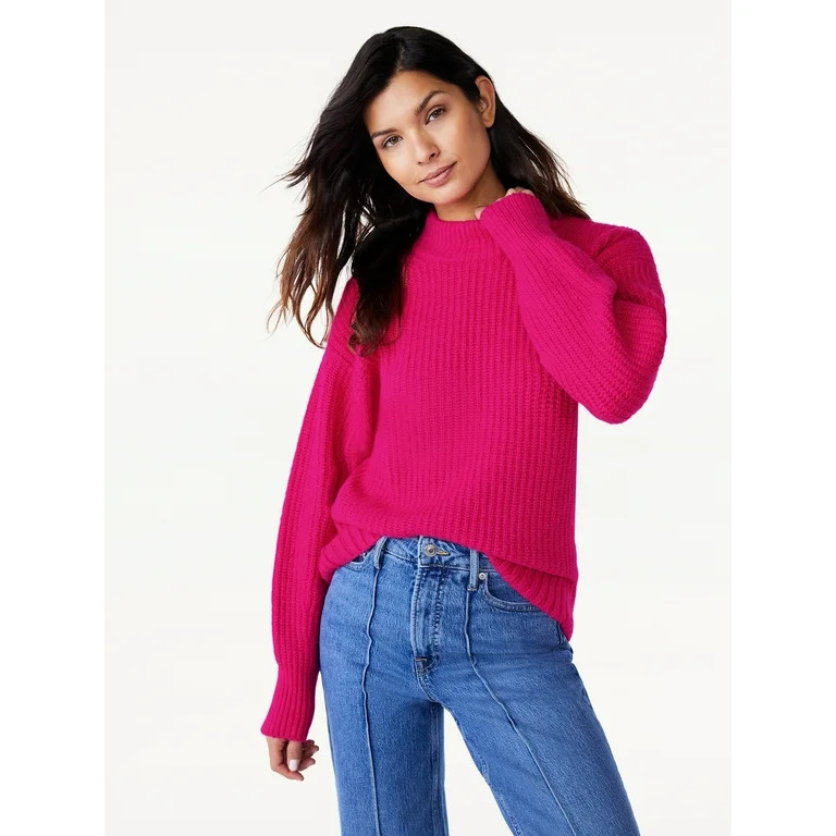 Free Assembly LS Mockneck Sculptural Sweater | Walmart (US)