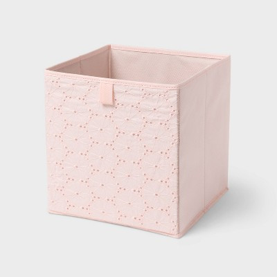 11''x10.5'' Fabric Decorative Storage Bin Eyelet Blush - Brightroom™ | Target