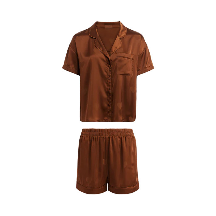Heart Pajama Set | Dusty Rose | Nuuds US