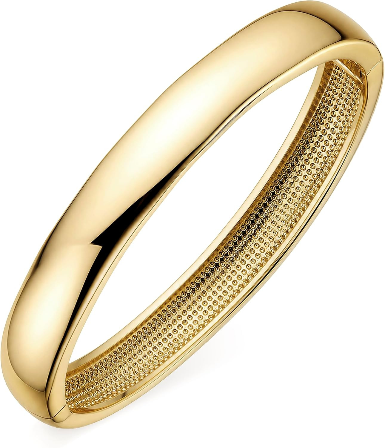 Gold Bangle Bracelets For Women, 14k Gold Filled, Oval Shape Bangle | Amazon (US)