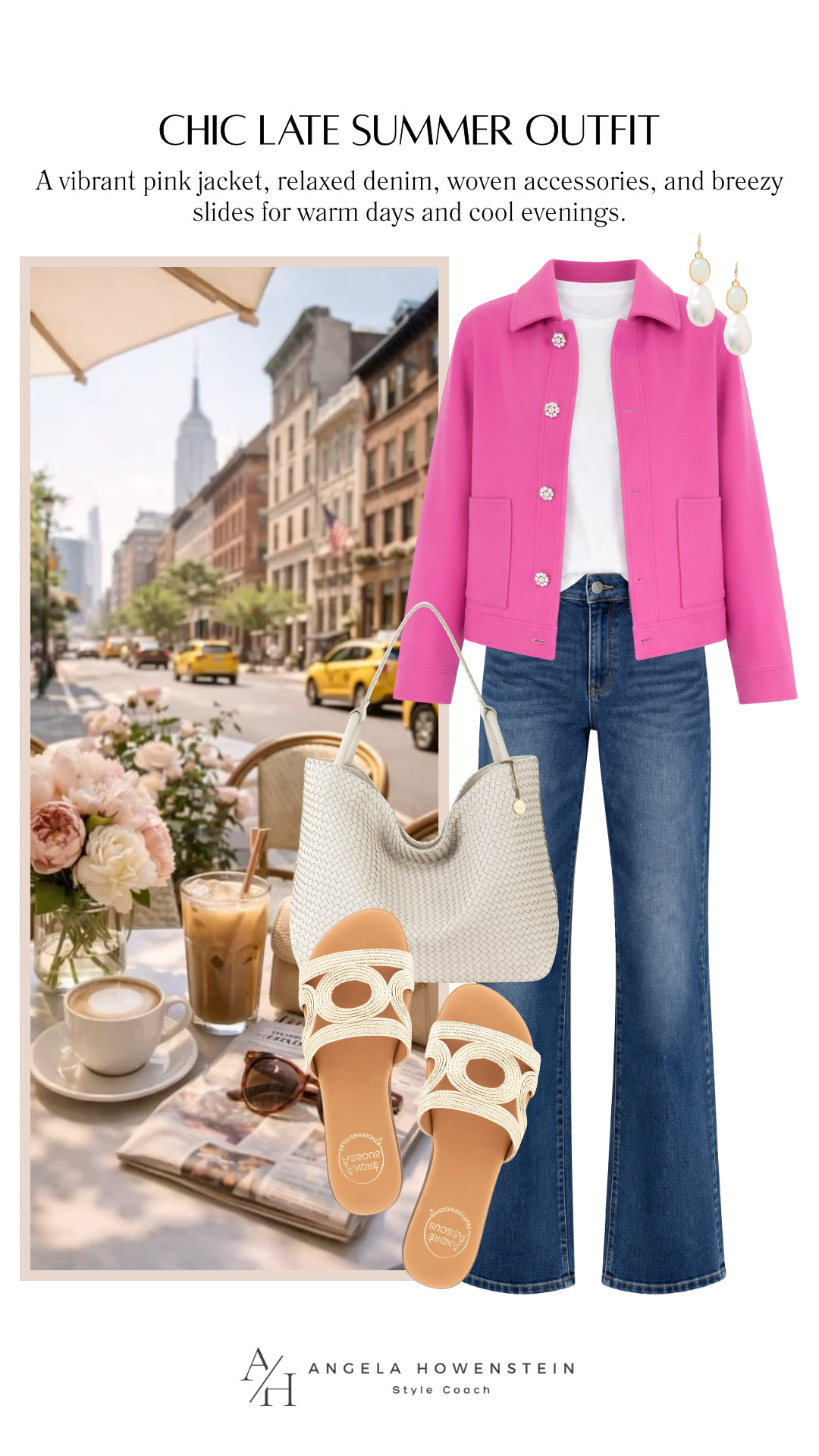 A pop of pink is all it takes to transform a simple jeans-and-tee outfit into something polished and eye-catching. This look combines classic denim with fresh white accessories for an effortless outfit that's equal parts chic and wearable.

Perfect for brunch, shopping, lunch with friends, casual Fridays, or whenever you want an outfit that feels fun without sacrificing comfort.

👩‍💻 LTK PRO TIPS
❤️ Heart = Support my posts ;-)
🔖 Save = Get sale & restock alerts for the things you love!
📋 Lists = Keep favorites organized.
📲 Share = Send lists and products to a friend.
💬 Comment = Ask me anything, and I'll answer. ;-) 

 #LTKootd #LTKSeasonal #LTKOver40