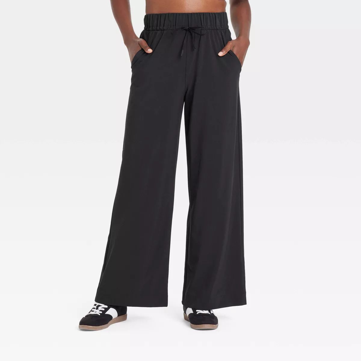 Women's Active Light High-Rise Wide Leg Pants - All In Motion™ Black L | Target