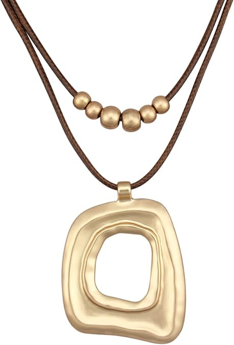 Boho Necklaces for Women Chunky Circle Necklace Bohemian Necklaces | Amazon (US)