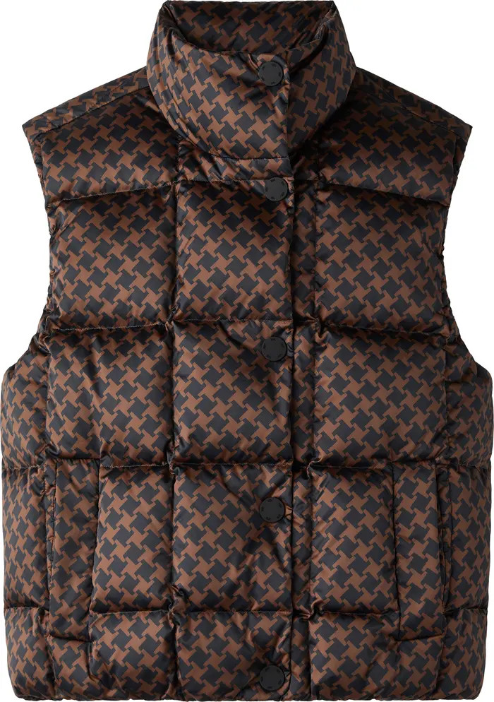 Rhone Water Repellent Houndstooth Check 650 Fill Power Down Vest | Nordstrom | Nordstrom