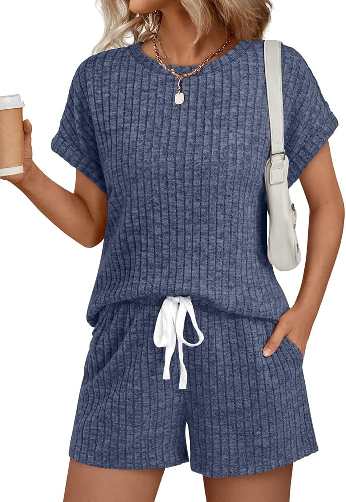 LILLUSORY Womens 2 Piece Short Sets Summer Lounge Outfits Vacation Travel Cruise Airport Spring C... | Amazon (US)