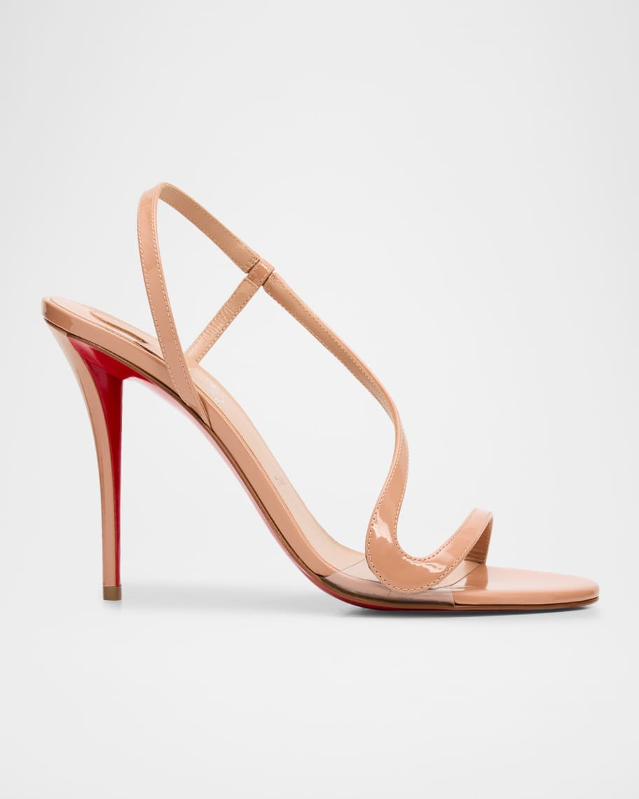 Christian Louboutin 100mm Rosa Z Patent Leather Sandals | Neiman Marcus