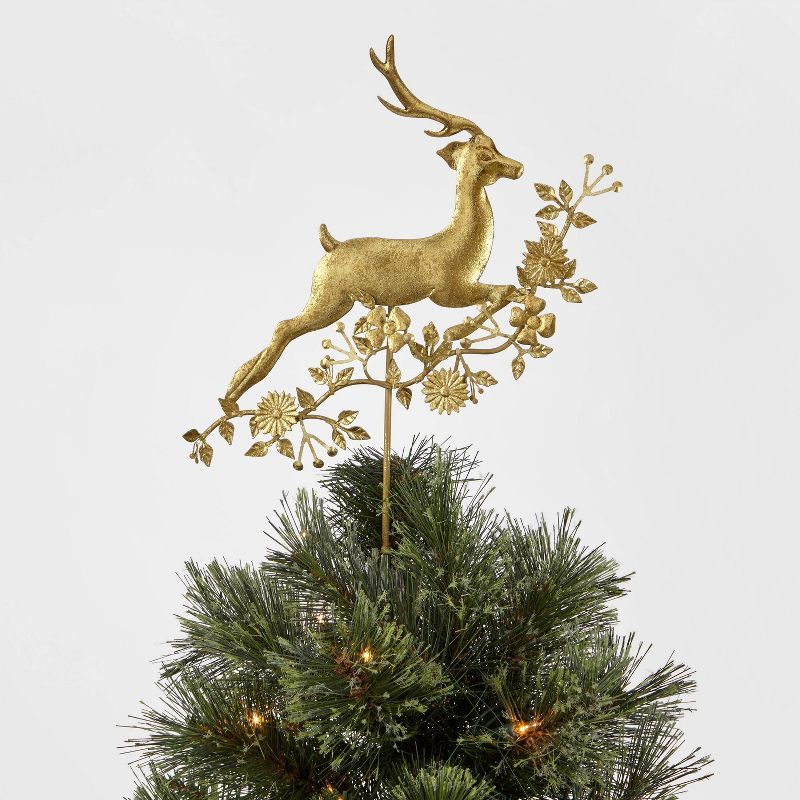 Unlit Metal Deer Tree Topper Gold - Wondershop&#8482; | Target