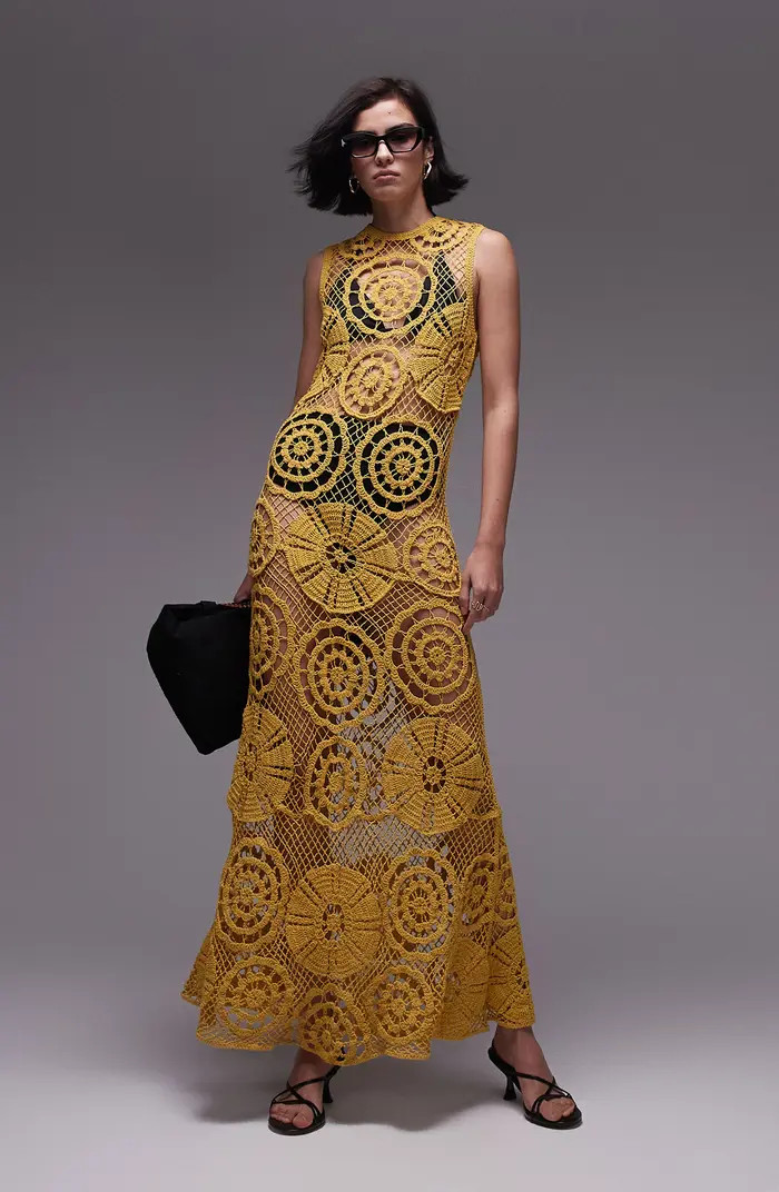 Topshop Open Stitch Midi Dress | Nordstrom | Nordstrom