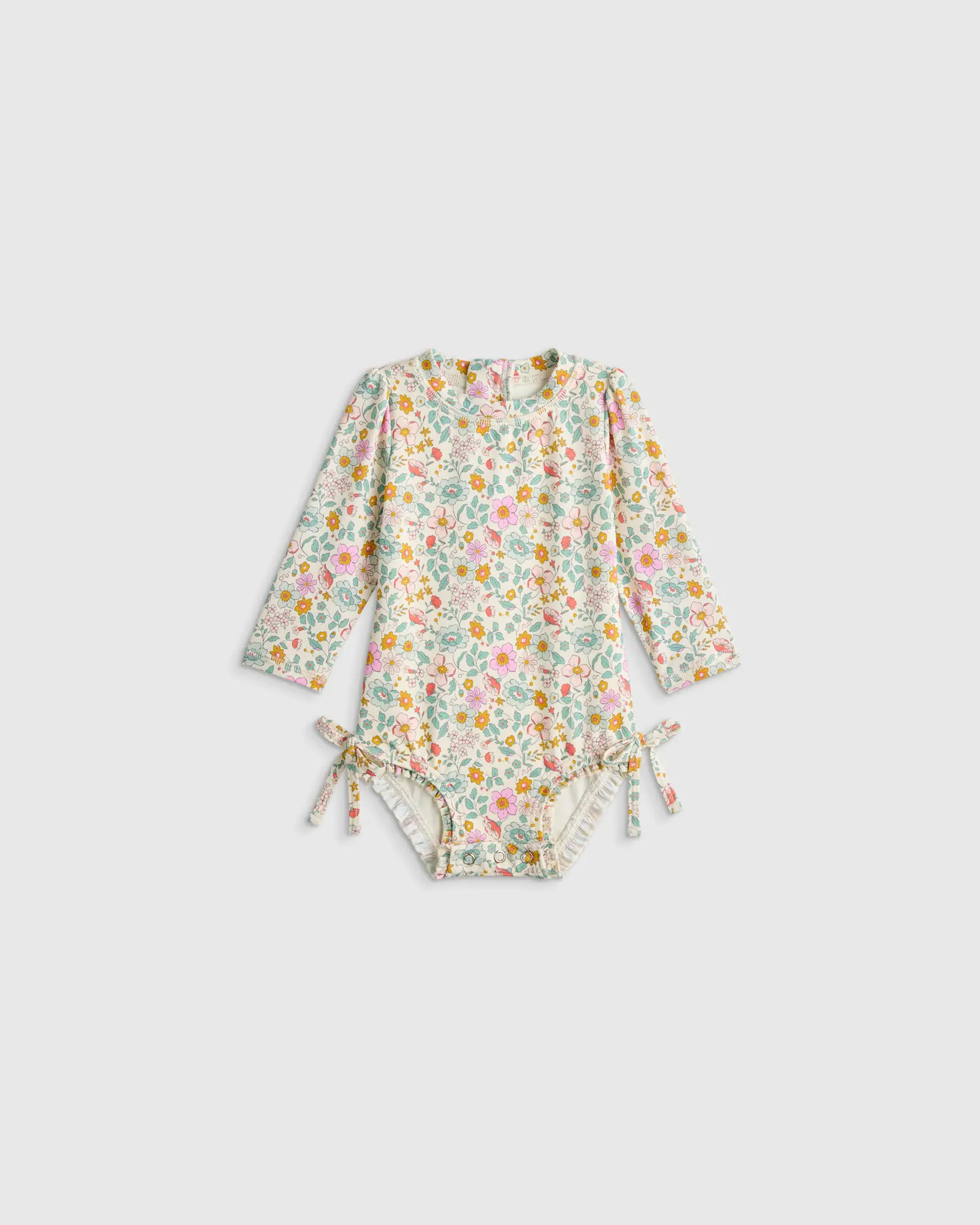 Long Sleeve Tie One-Piece Swimsuit - Baby in Soft Ditsy Floral | Quince