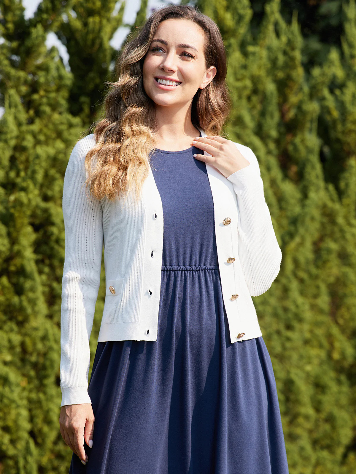 89th & Madison Pointelle Rib Button Up Cardigan | 89th + Madison