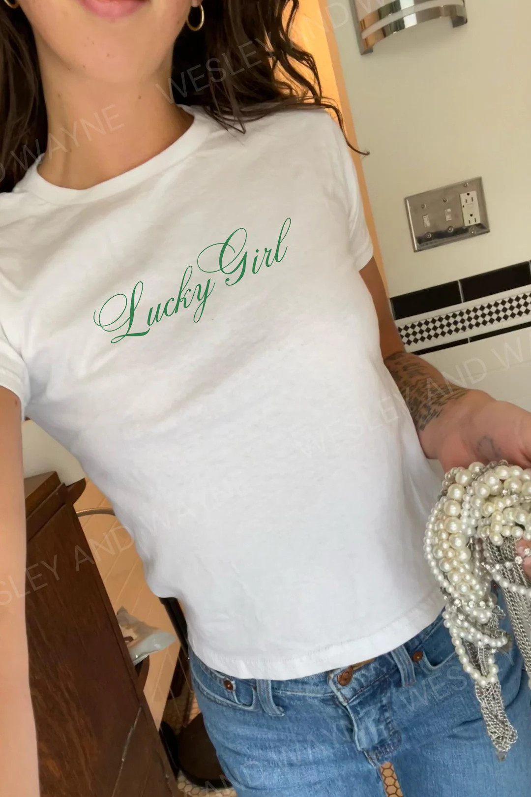 St Patricks Day Baby Tee, Y2K Baby Tee, Coquette Shirt, Lucky Shirt, 90s Baby Tee, Downtown Girl,... | Etsy (US)