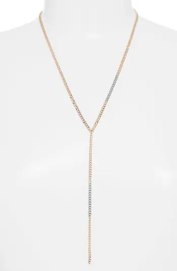 Two-Tone Curb Chain Y Necklace | Nordstrom