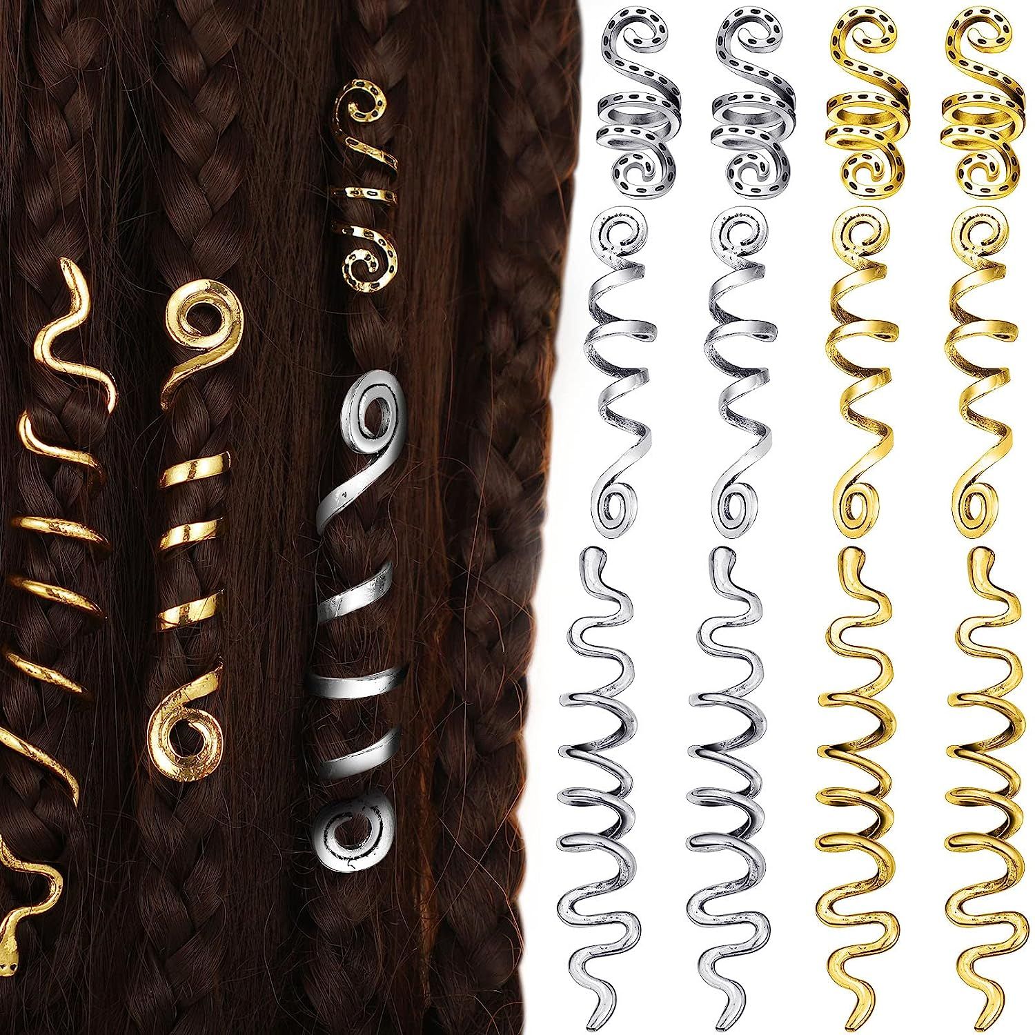 12 Pieces Braid Hair Accessories Celtic Hair Jewelry Alloy Dreadlock Accessories Loc Jewelry for ... | Amazon (US)