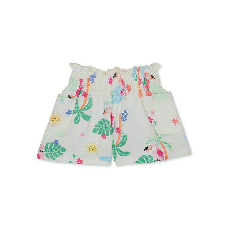 Garanimals Baby Girl Print Seersucker Smocked Short, Sizes 0-24 Months | Walmart (US)