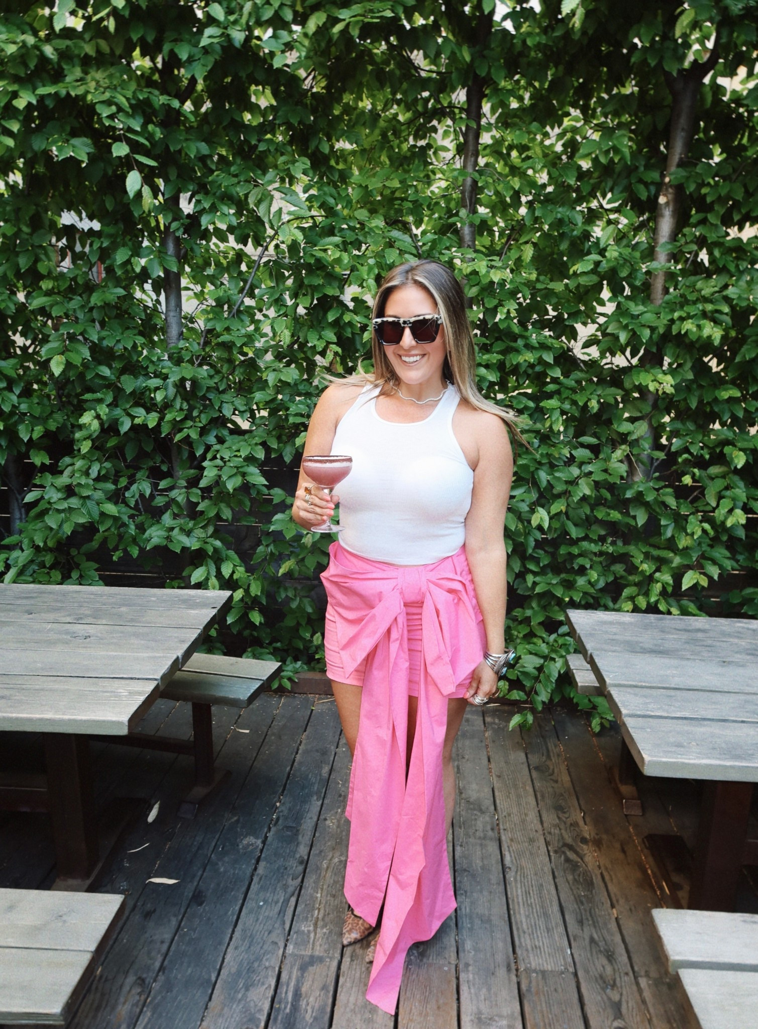 hanes tank 
bow skirt

#LTKParties #LTKSummerEdit #LTKStyleTip