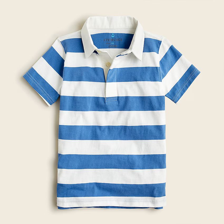 Boys' short-sleeve polo shirt in rugby stripe | J.Crew US