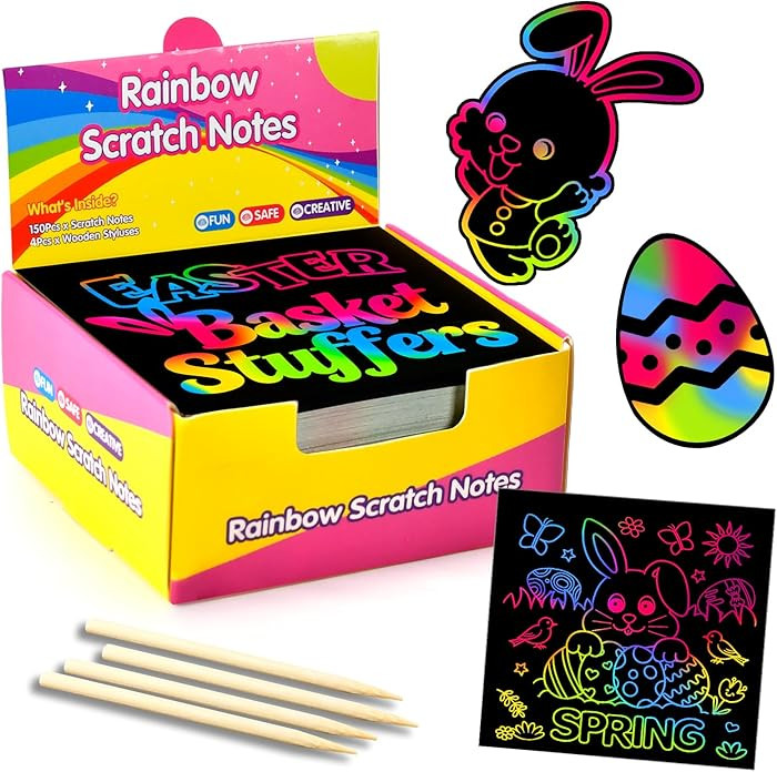 Easter Basket Stuffers for Teens: Kids Children Girls Easter Gifts for Kids Classroom Rainbow Scr... | Amazon (US)
