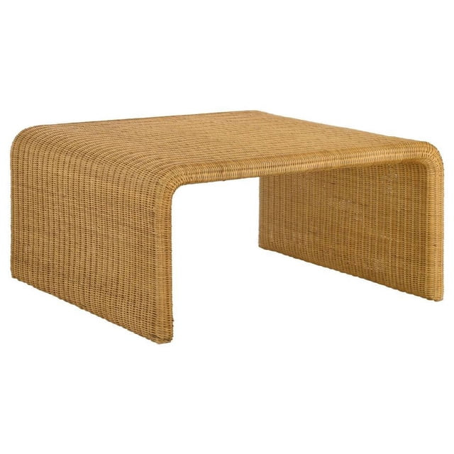 Coaster Juanita Square Coastal Rattan Coffee Table in Natural Finish - Walmart.com | Walmart (US)