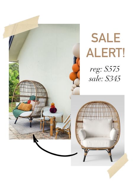 Target egg chair on sale! Over $100 off! 

#targetfinds #eggchair #targethome 

#LTKhome #LTKSeasonal #LTKsalealert