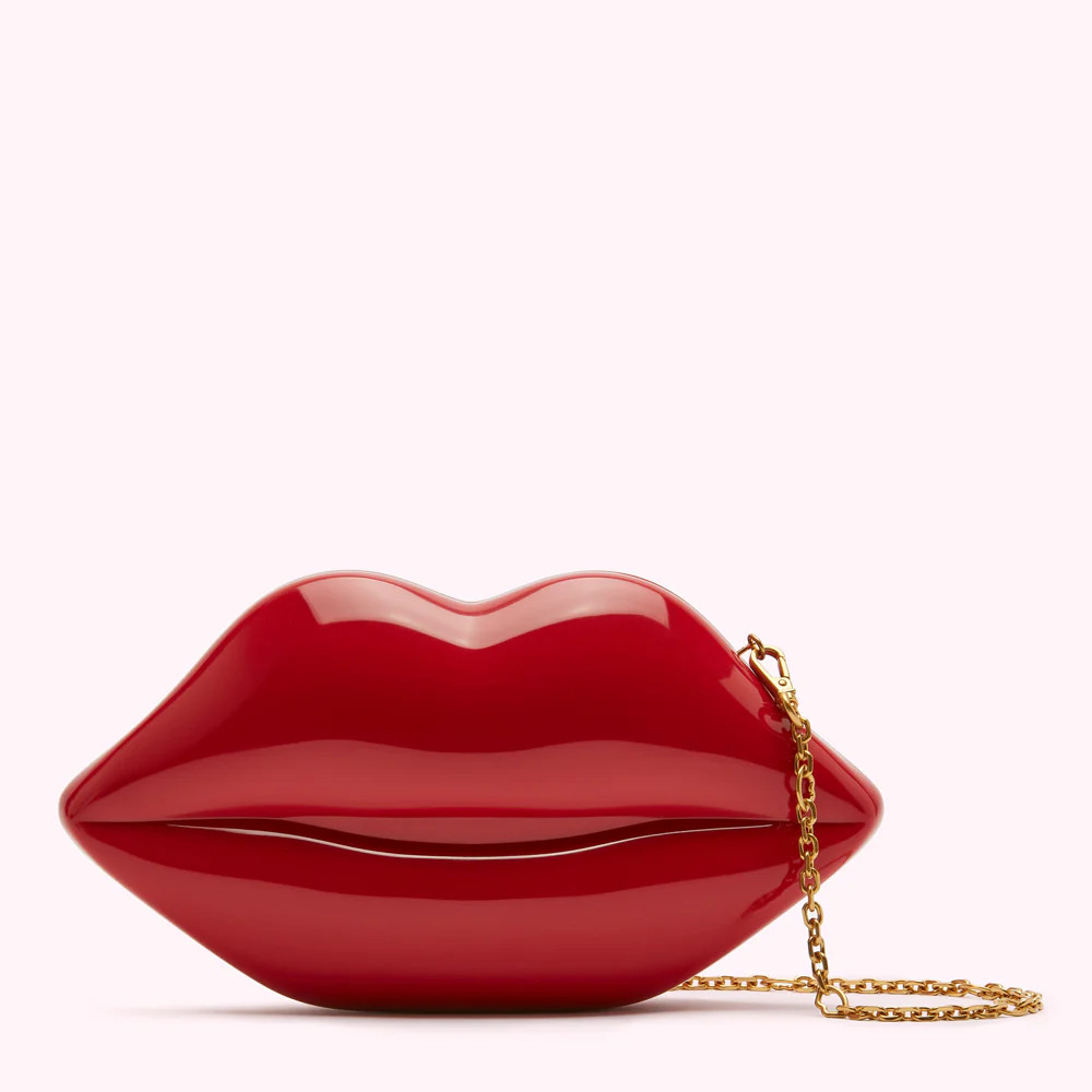 LULU RED LIPS MEDIUM CLUTCH BAG | Lulu Guinness (UK)