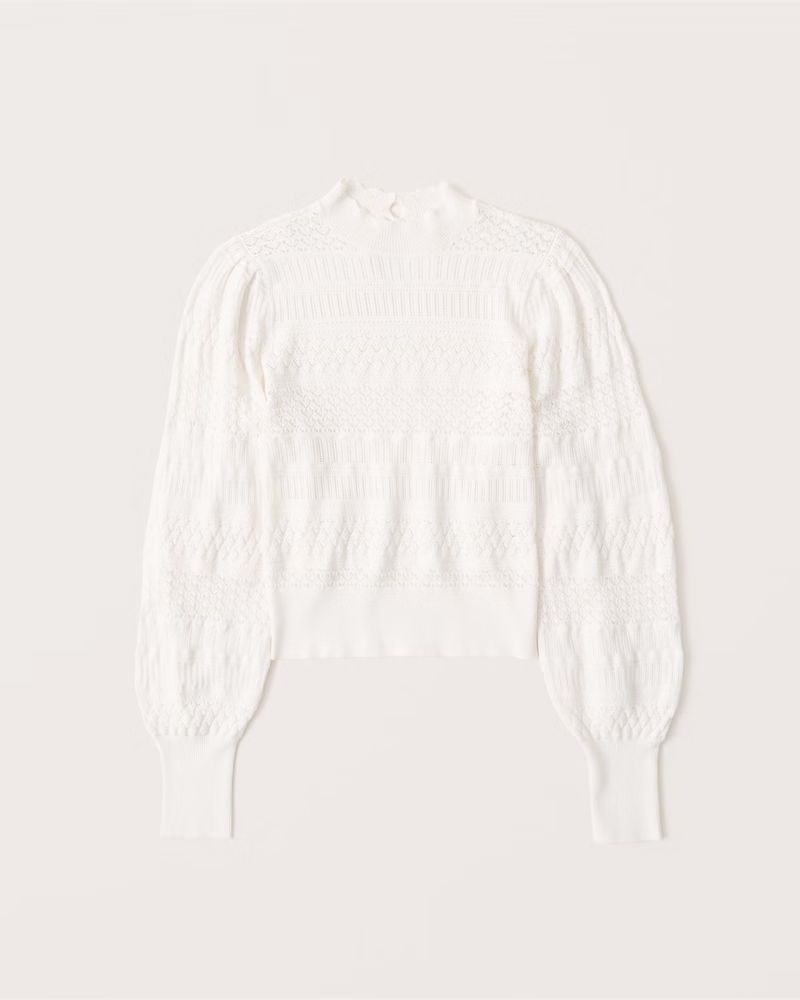 Pointelle Mockneck Sweater | Abercrombie & Fitch (US)