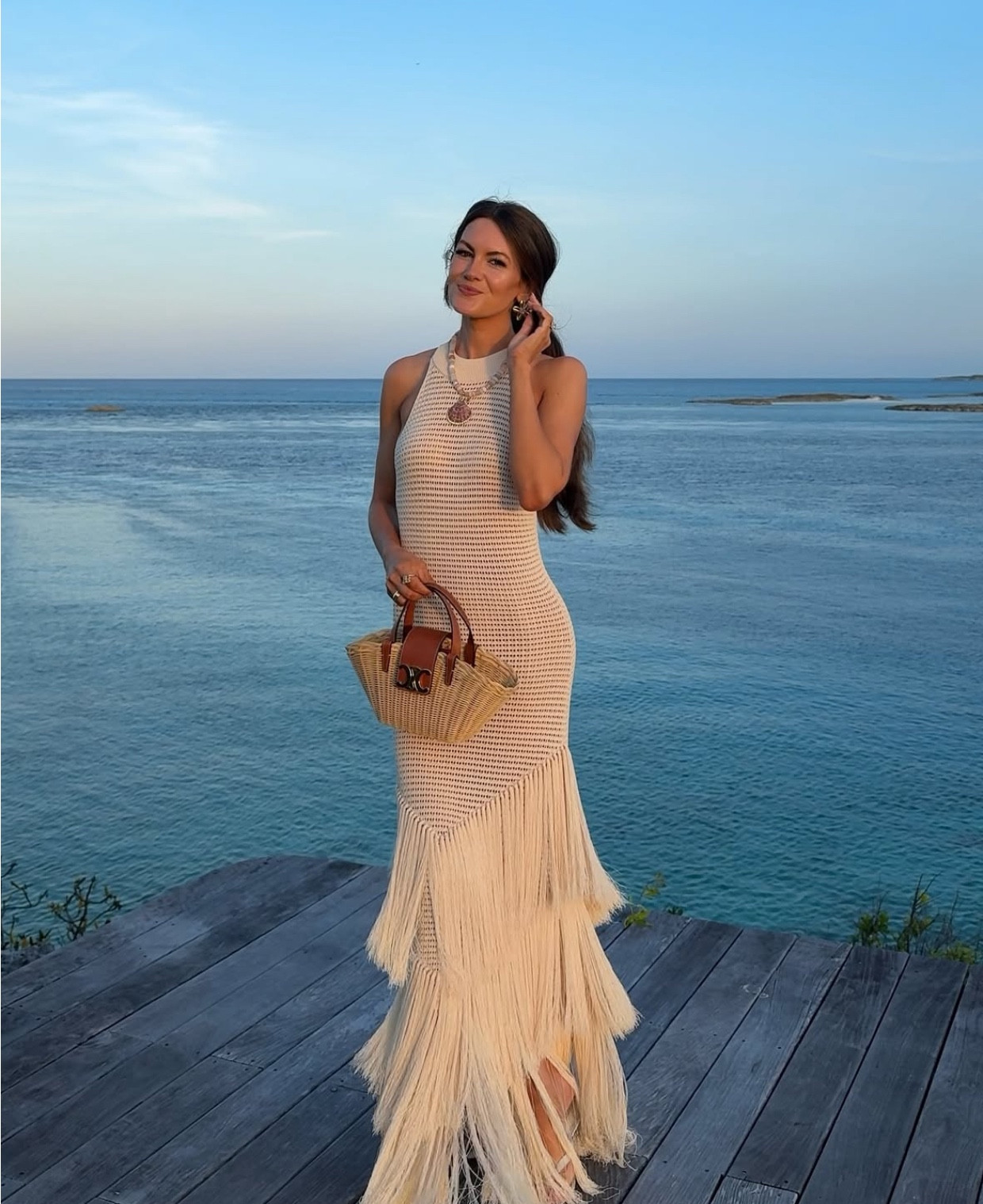 Devon Windsor dress PERFECT for a warm weather trip 🤍

Celine bag, crochet fringe dress, beaded shell necklace, spring break inspo, resortwear 

#LTKSaleAlert #LTKTravel

#LTKootd #LTKTravel #LTKSaleAlert