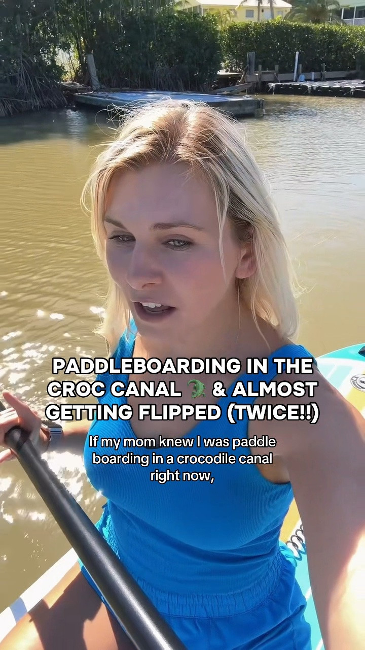 There’s NO way this happened TWICE in one day 😱😳🐊

I was paddleboarding through the croc canal on a VERY murky day when this giant “big potato” suddenly came up for air DIRECTLY under me 😭

He was NOT there seconds before. I thought I had eyes on all of them, and then suddenly… boom. We both scared each other at the exact same moment.

I stayed completely still because if I had panicked and started paddling away, I could’ve scared him even more or fallen right into the canal… and who knows where the crocodile could be 😳🐊

The craziest part is this exact manatee has been following me around in here for days 😂 We can tell him apart because he unfortunately has a small boat strike scar on his back. We named him Flip.

Right before this happened, a boat started heading straight toward the group in the murky water. I started pointing out where each manatee was so the captain could avoid hitting them. He slowed down and swerved around every single one thankfully. That’s why my paddleboard was a bit closer to the group than I usually get. It’s important to give animals space and respect.

Boat strikes are one of the leading causes of death for manatees, especially in resting canals like this.

So yes… I’d rather get flipped off my paddleboard than watch Flip get hit by a boat🥺

And before anyone asks… thankfully it was NOT the crocodile coming up from the depths this time 🫠

Follow along for more manatee, shark, dolphin, and crocodile adventures 🐊

#crocodile #manatee #florida #paddleboard #ocean