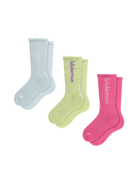 Unisex Daily Essential Crew Socks Wordmark *3 Pack | Men's Socks | lululemon | Lululemon (US)
