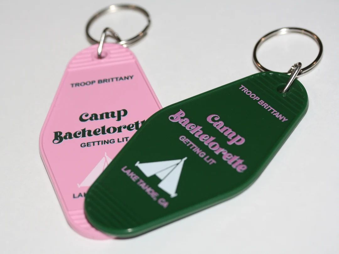 Set of 10 Camp Bachelorette Favors Retro Motel Keychains - Etsy | Etsy (US)