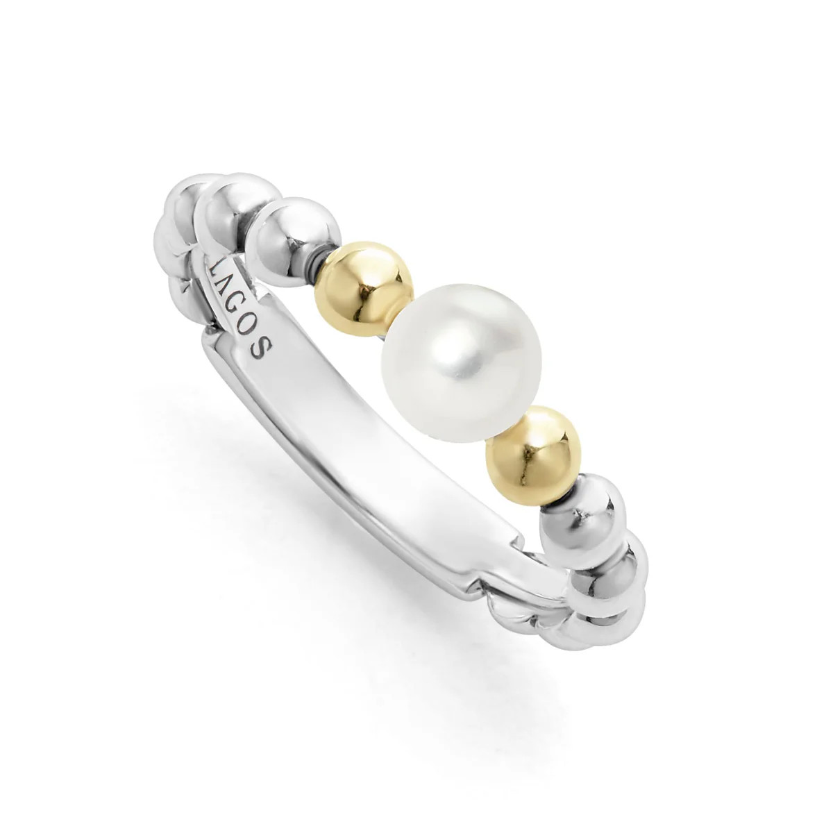 Luna Two Tone Pearl Ring | LAGOS