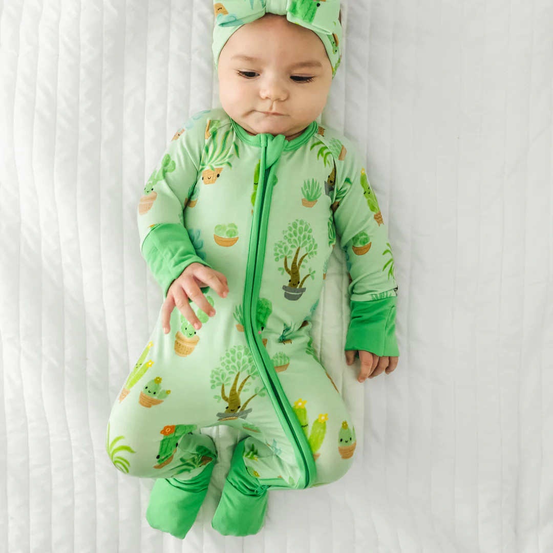 Succulent Love Bamboo Viscose Zippy | Little Sleepies