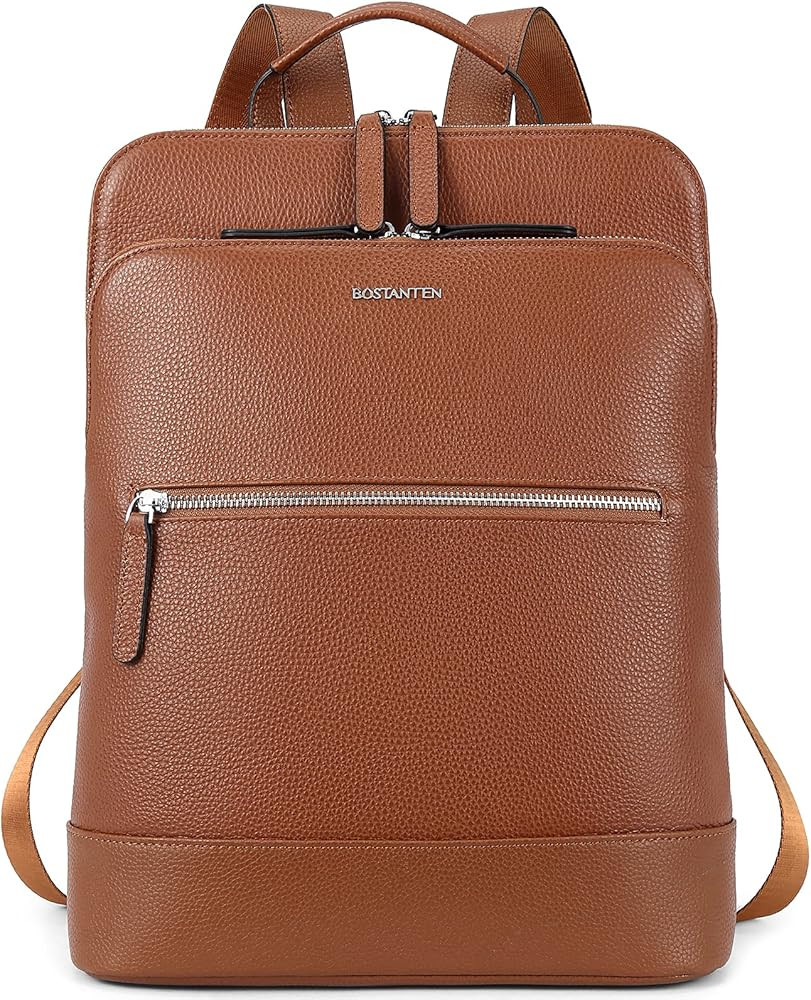 BOSTANTEN Laptop Backpack Purse for Women Genuine Leather Travel Backpack College Casual Bag Mult... | Amazon (US)