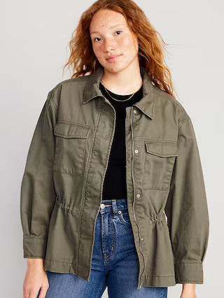 Cinched-Waist Utility Jacket for Women | Old Navy (US)