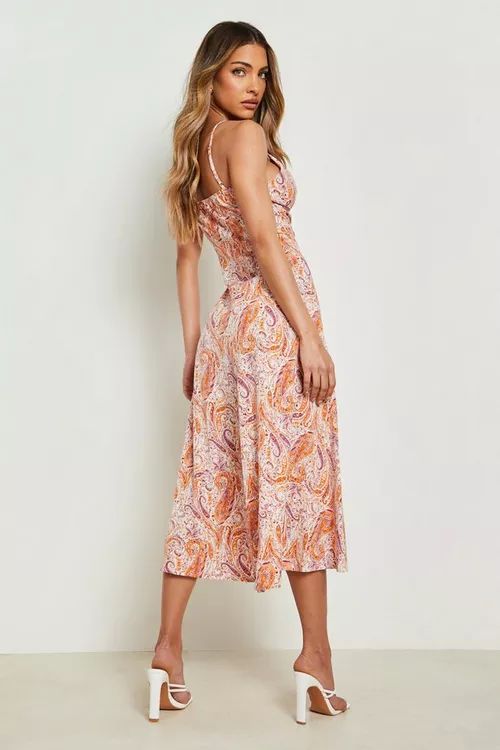 Printed Strappy Midaxi Dress | Boohoo.com (US & CA)