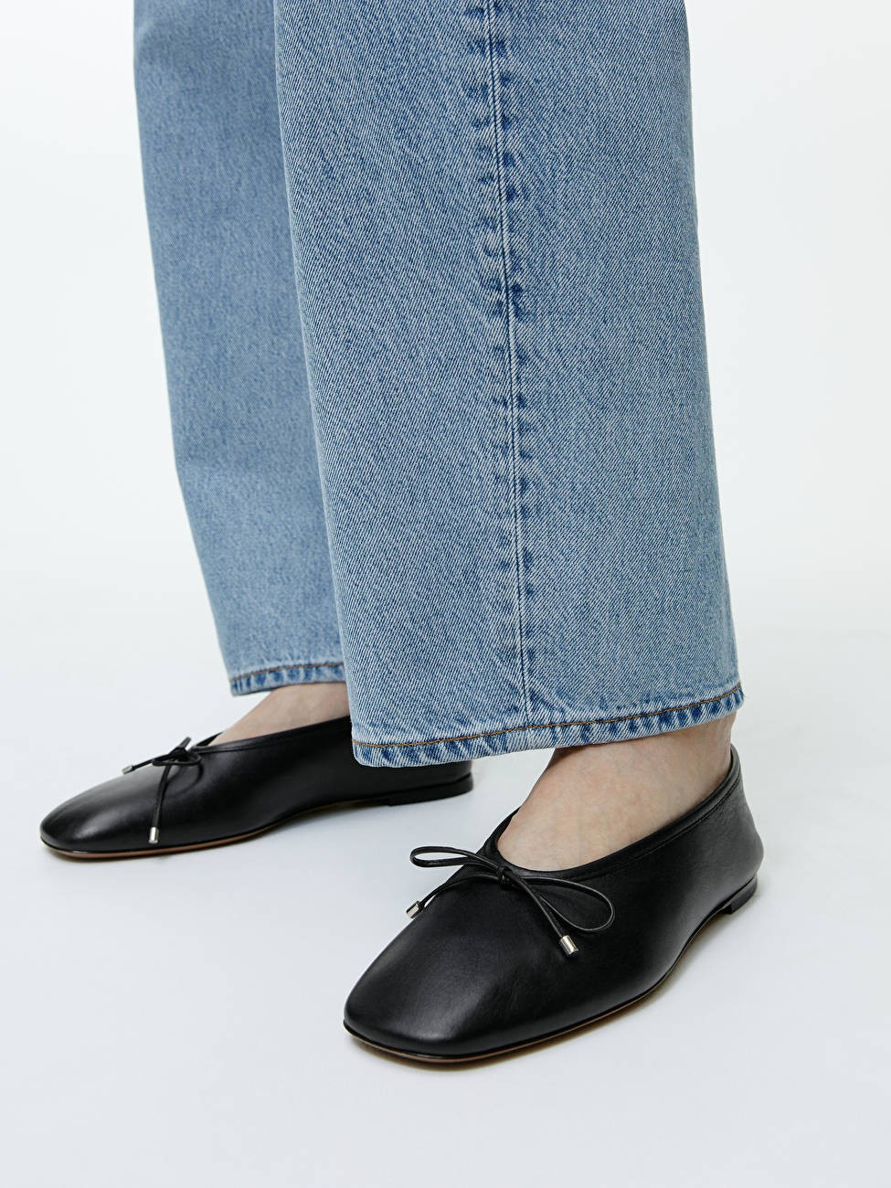 Leather Ballet Flat - Black - ARKET GB | ARKET (US&UK)
