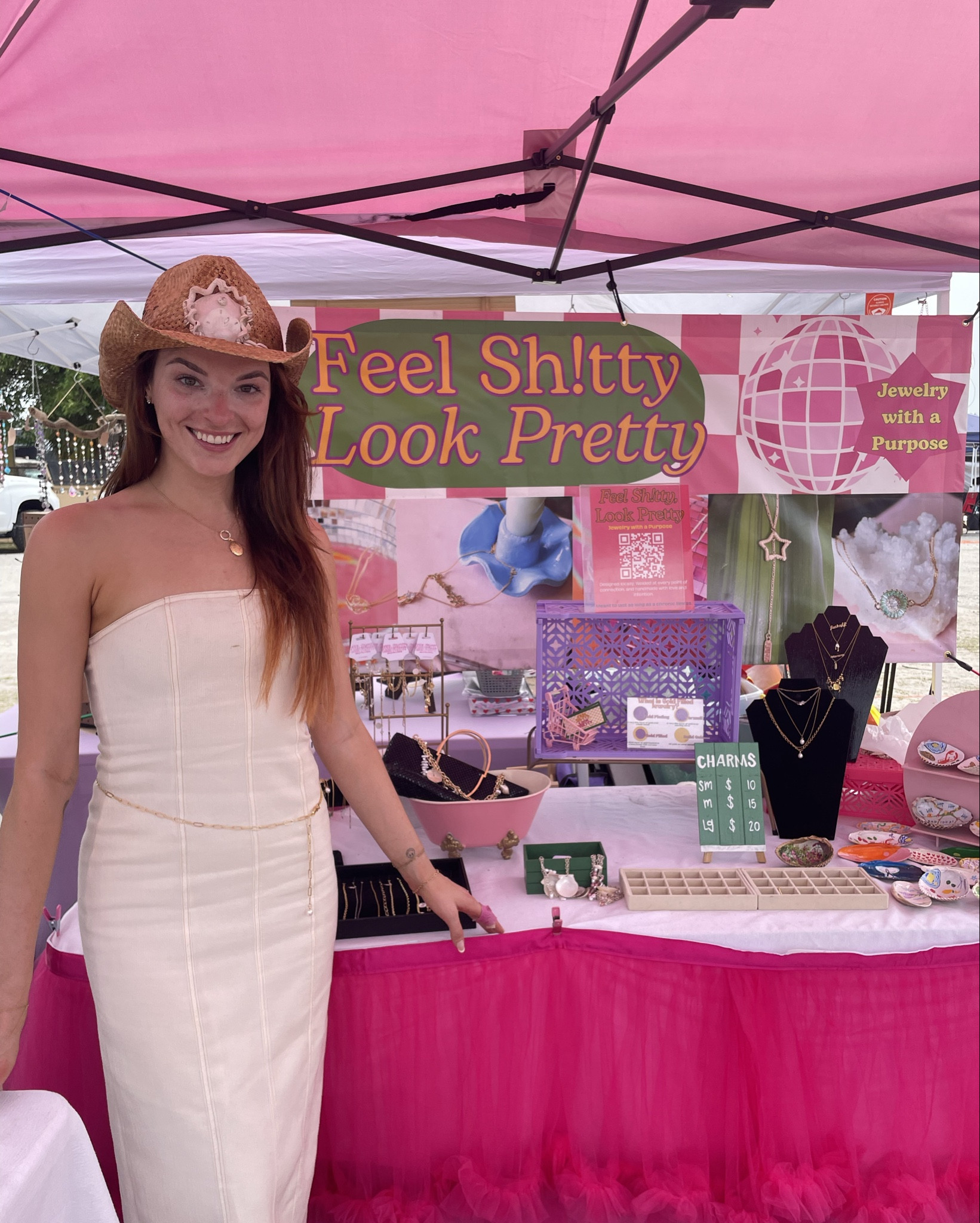 Outfit from Feel Sh!tty Look Pretty’s last market! Denim white maxi dress with cowgirl boots. A Feel Sh!tty Look Pretty waist chain and cowgirl hat complete the look! 

#LTKStyleTip #LTKFindsUnder100 #LTKFindsUnder50