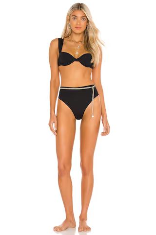 WeWoreWhat Belted Emily High Waist Bikini Bottom in Black from Revolve.com | Revolve Clothing (Global)