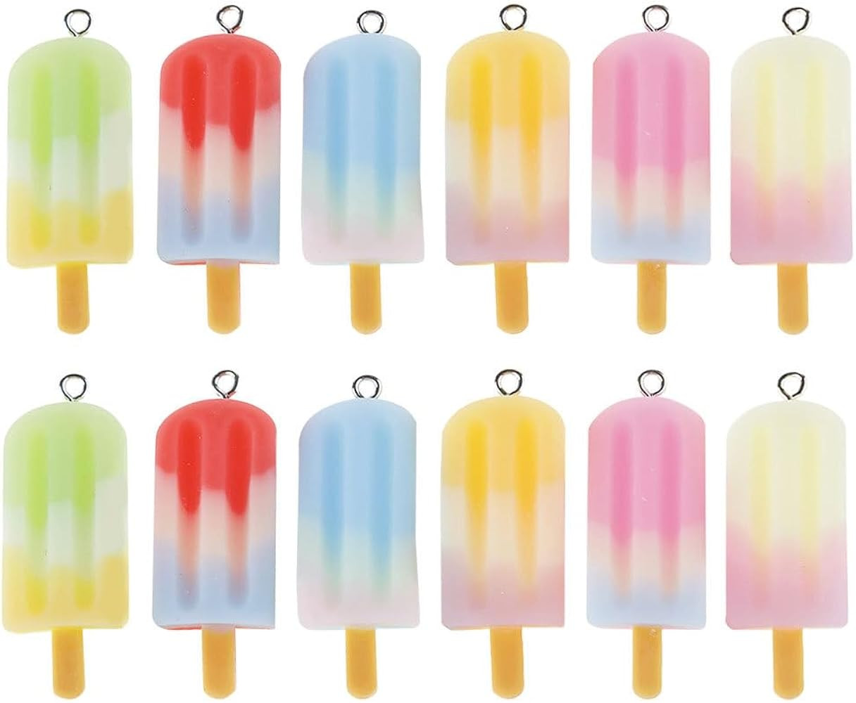 STOBOK 20Pcs Ice Cream Stick Resin Pendant Charms for DIY Jewelry Making, Unique Hanging Charms f... | Amazon (CA)