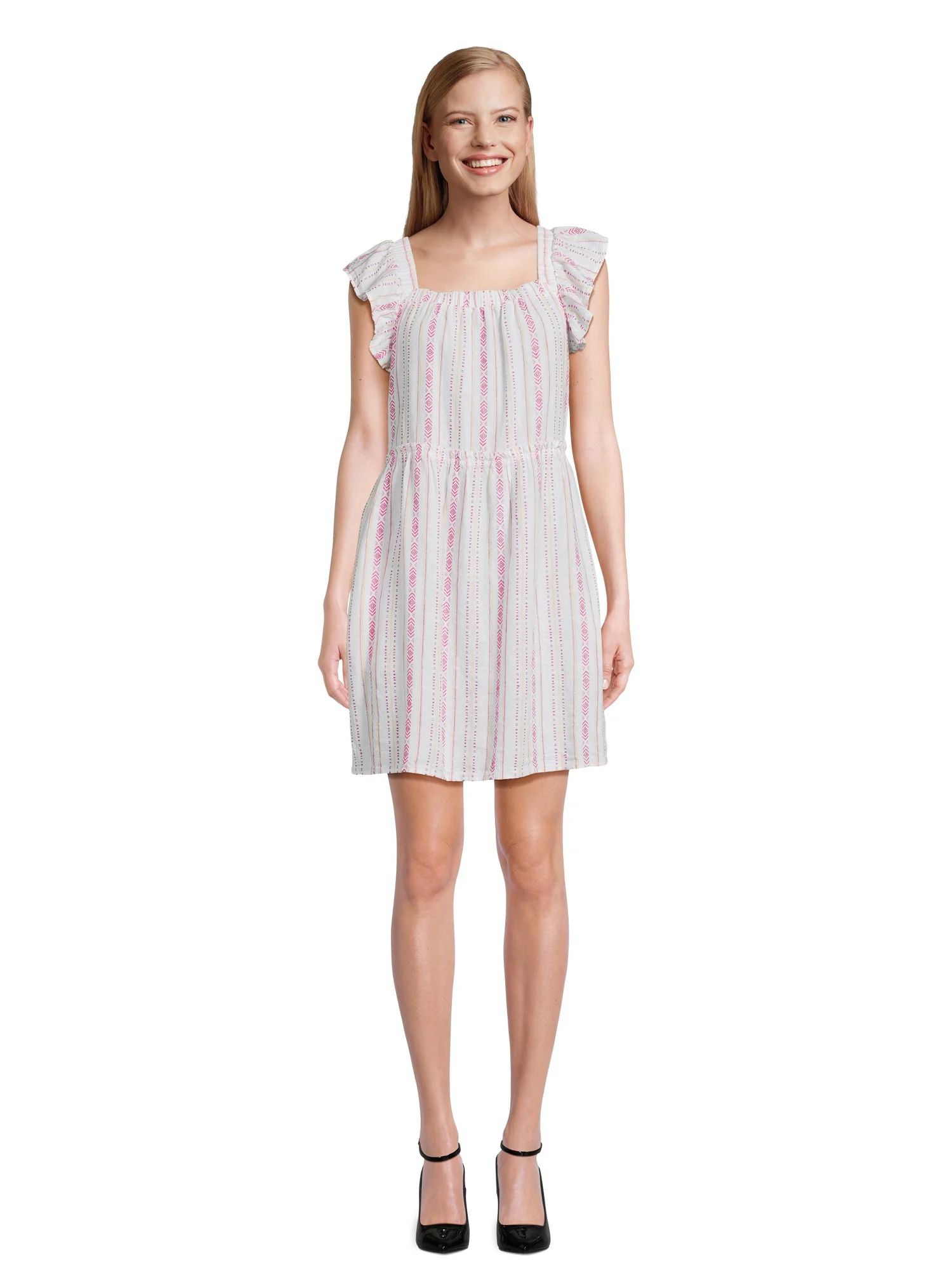 Time and Tru Women's Square Neck Mini Dress, Sizes XS-XXXL | Walmart (US)