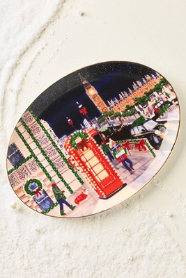 Holiday in the City Stoneware Platter | Anthropologie (US)