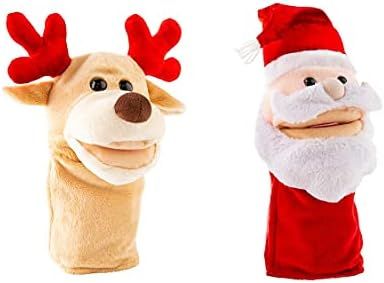HearthSong Singing North Pole Friends Hand Puppets, Sings Holiday Songs to The Speed of Puppeteer... | Amazon (US)