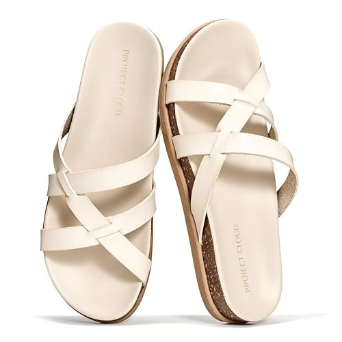 Project Cloud Summer Slides for Women 2026 with Plush and Soft Insole Womens Sandals Comfortable - Non-Slip and Lightweight Sandals Women Footwear (Lasso,CREA,9M) | Amazon (US)