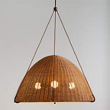 Harwich Large Woven Rattan Dome Pendant Light by Jake Arnold 40.5 | Crate & Barrel
