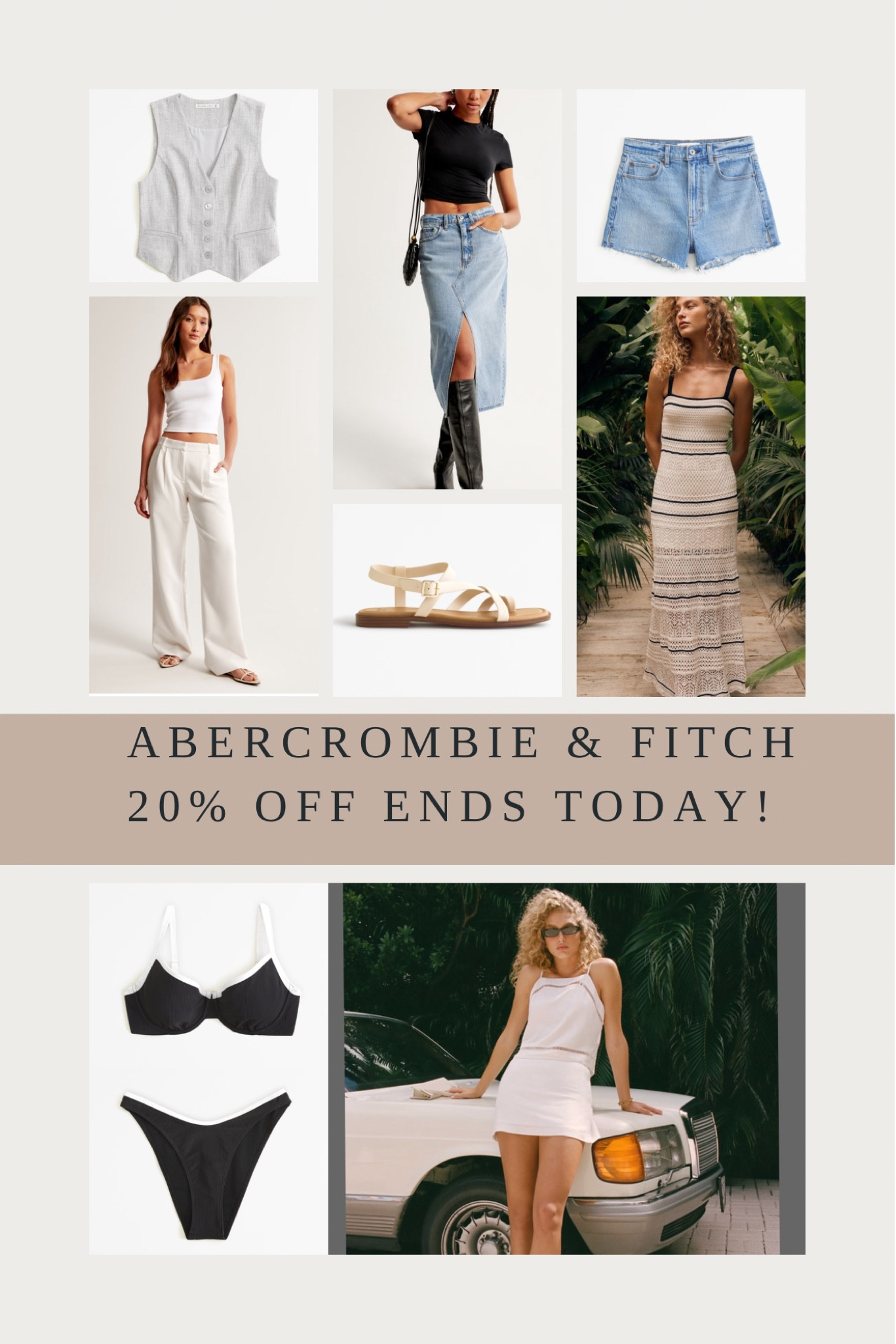 Shop my favorite summer dresses, sandals, bathing suits, linen pants and more from Abercrombie and Fitch. Receive 20% off your order today!

#LTKStyleTip #LTKSaleAlert #LTKFindsUnder100