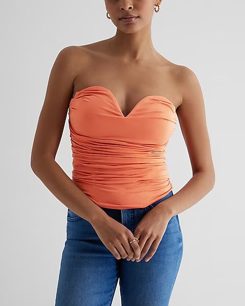 Body Contour Compression Draped Corset Cropped Tube Top | Express