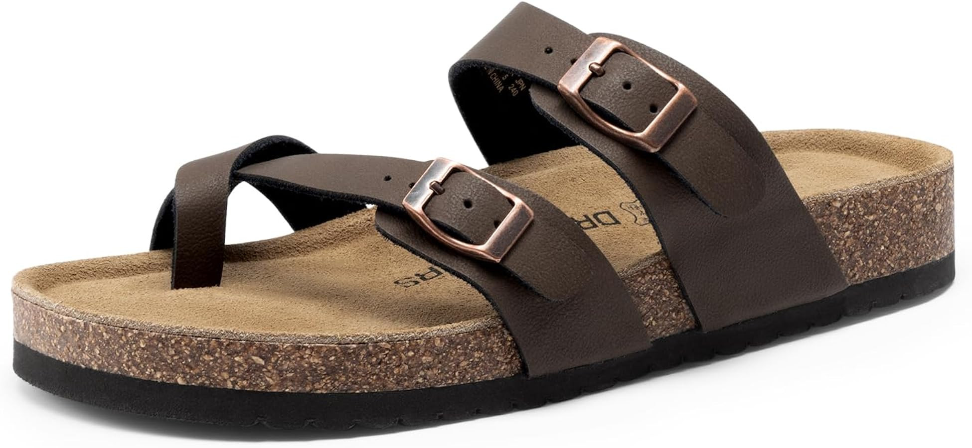 DREAM PAIRS Women's Comfortable Cork Sandals Suede Leather Insole Slides Arch Support Walking San... | Amazon (US)