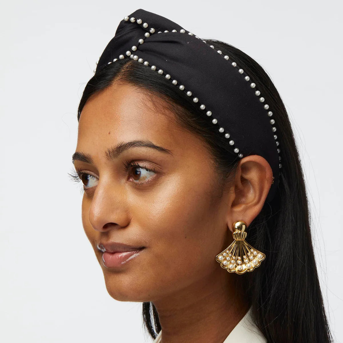 Lele Sadoughi Jet Marlene Pearl Embellished Headband | House of 29