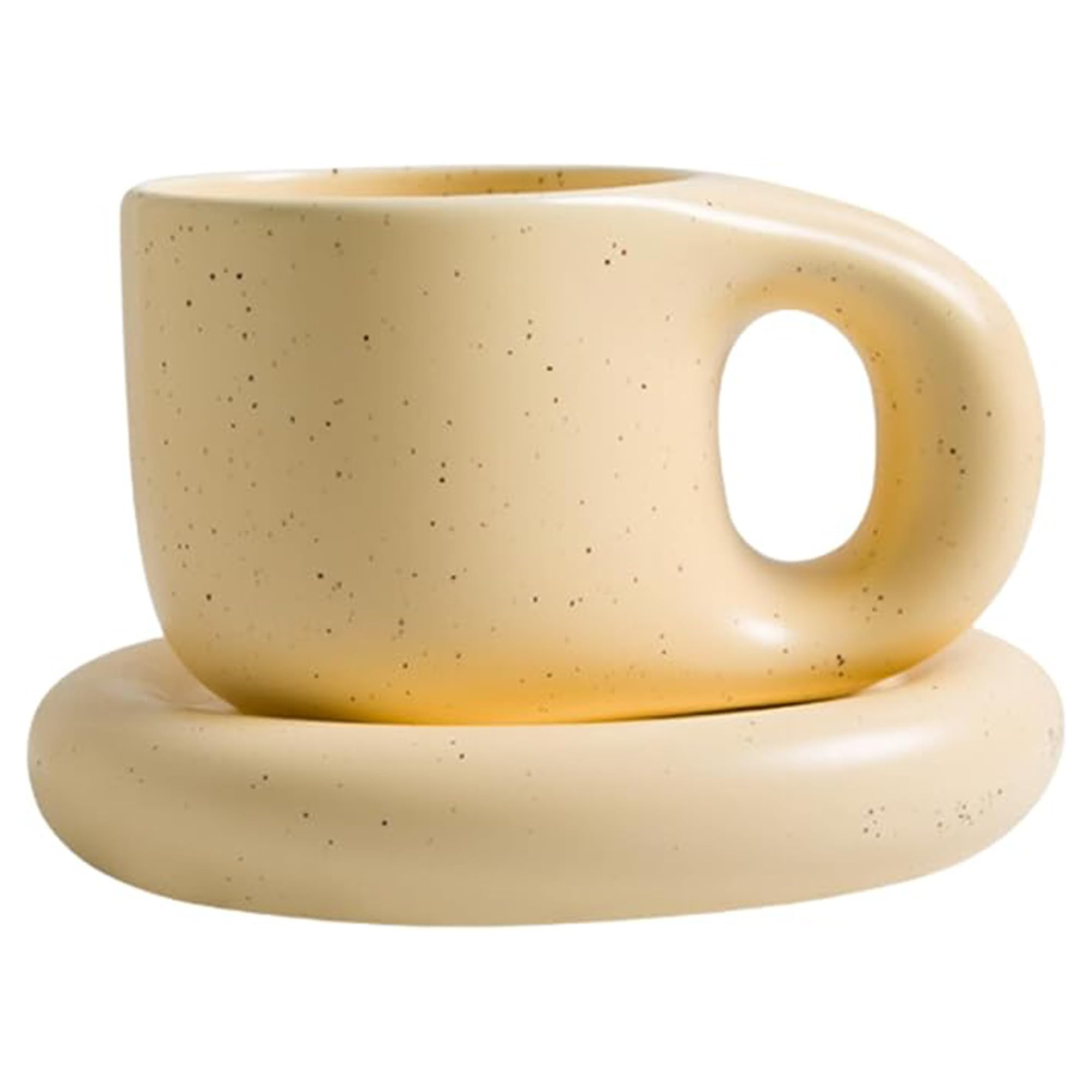 10oz Nordic Ceramic Coffee and Tea Mug – Cute Cup and Saucer Perfect for Coffee Lovers Gifts an... | Amazon (US)