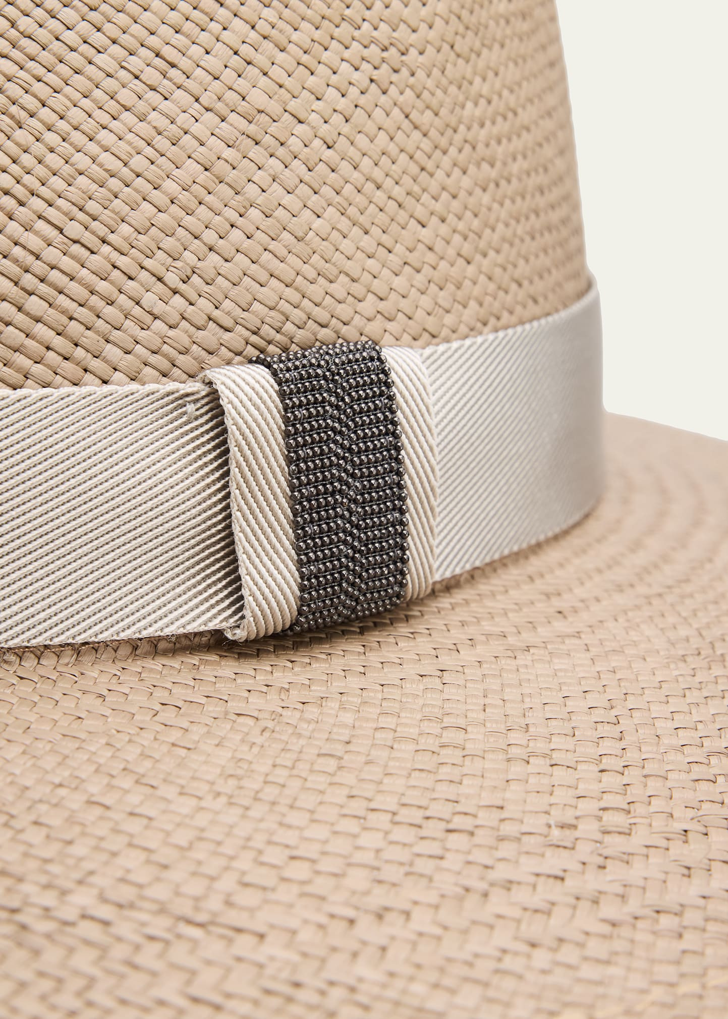 Brunello Cucinelli Straw Fedora with Monili Band | Bergdorf Goodman