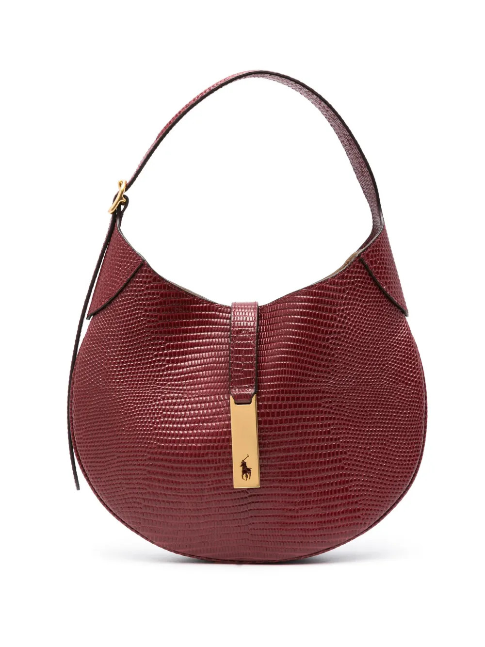Polo Ralph Lauren Small Polo ID Embossed lizard-skin Leather Shoulder Bag - Farfetch | Farfetch Global